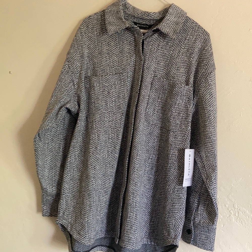Athleta textured shirt jacket size large